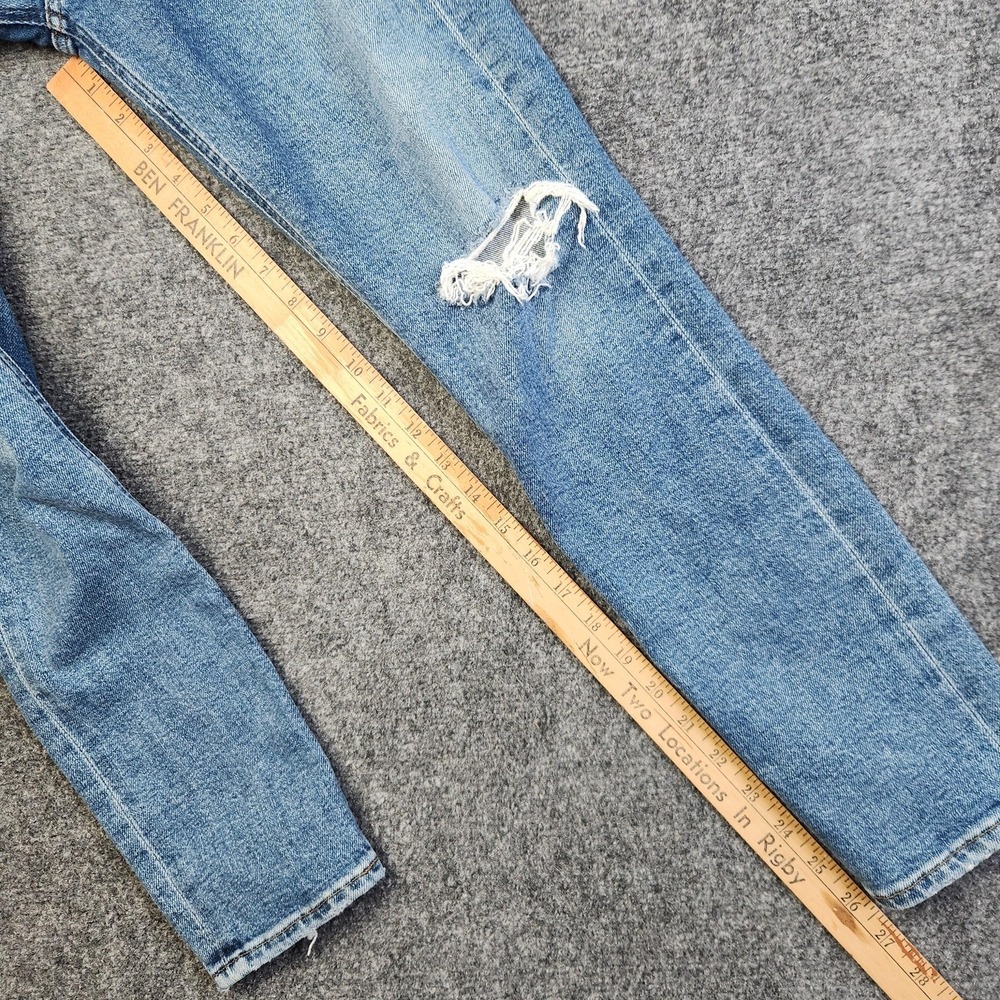 AGOLDE Nico High Rise Slim Jeans Womens 25 Blue Button Fly Distressed Denim Pant - Picture 7 of 9